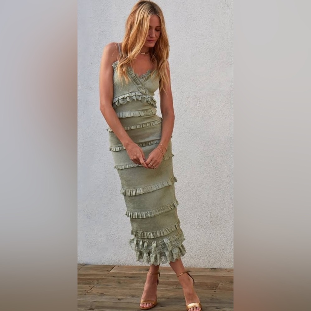 V. Chapman The Narcisse Dress in Sage